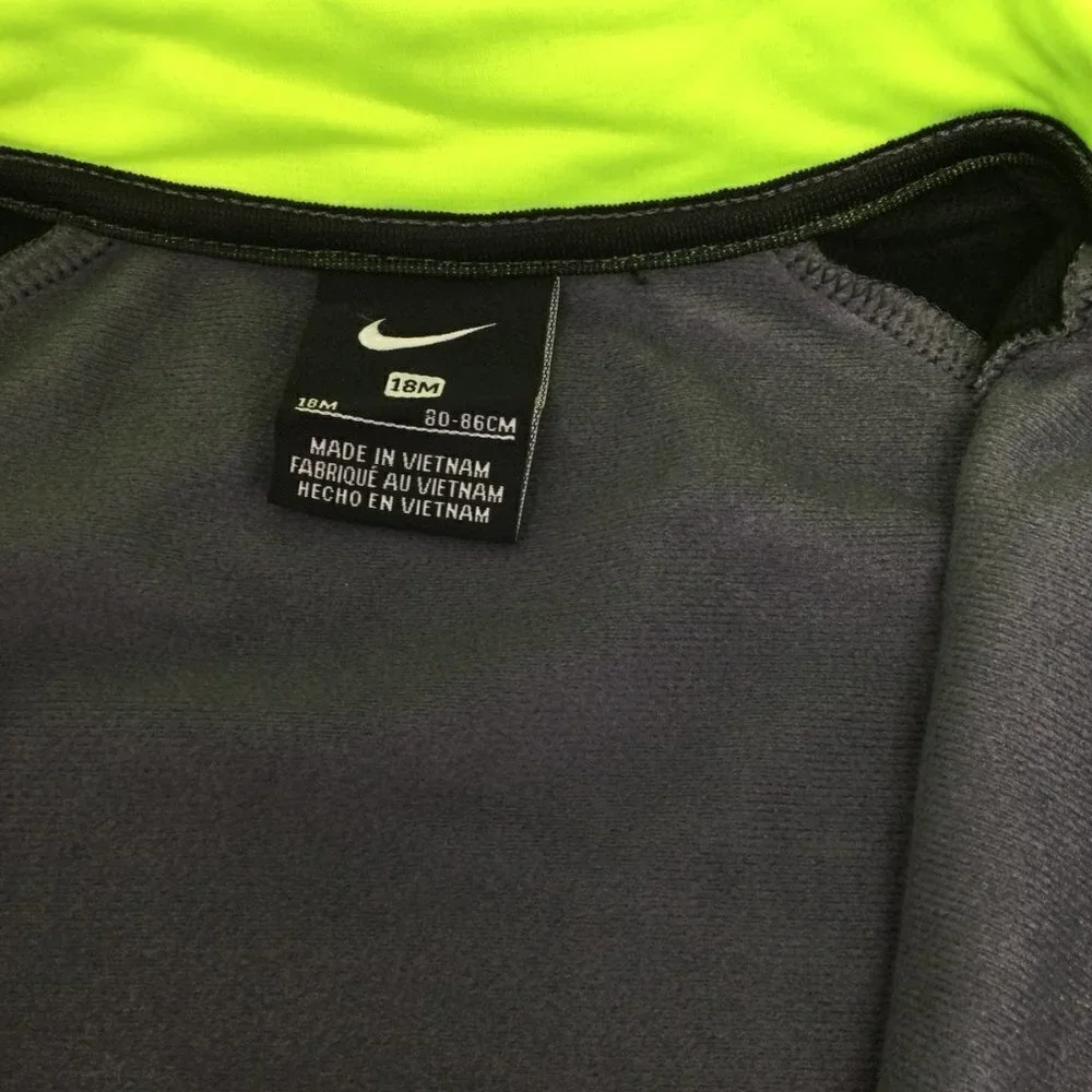 #019‎ Nike boy Raglan color block neon zip front jacket